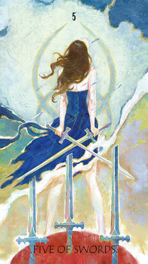 The Whisper of Stars and Garden Tarot – Five of Swords