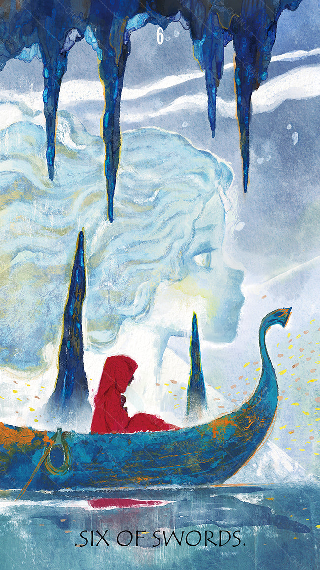 The Whisper of Stars and Garden Tarot – Six of Swords