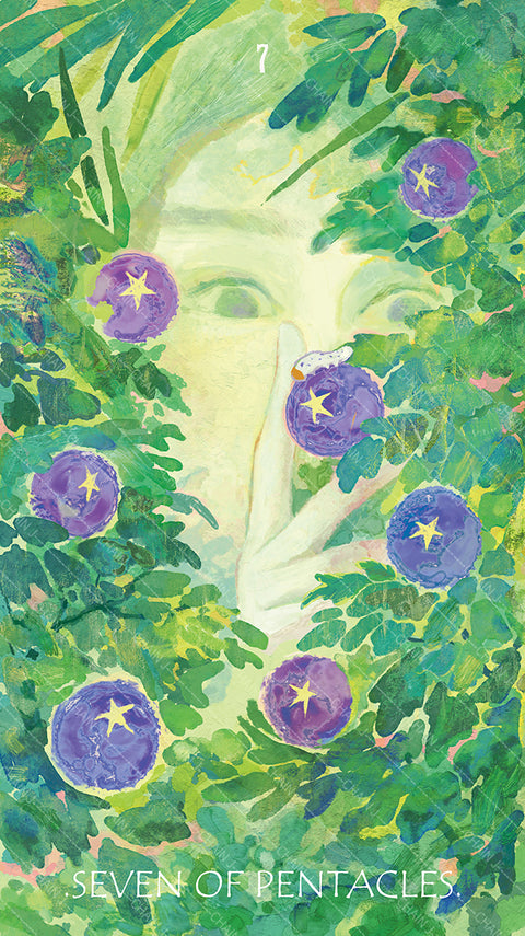 The Whisper of Stars and Garden Tarot – Seven of Pentacles