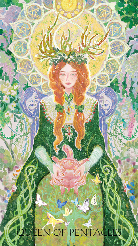 The Whisper of Stars and Garden Tarot – Queen of Pentacles