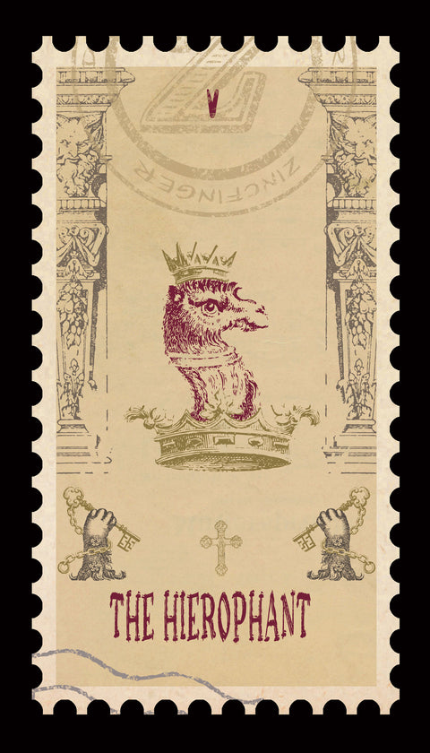 Vintage Stamp Tarot – The Hierophant