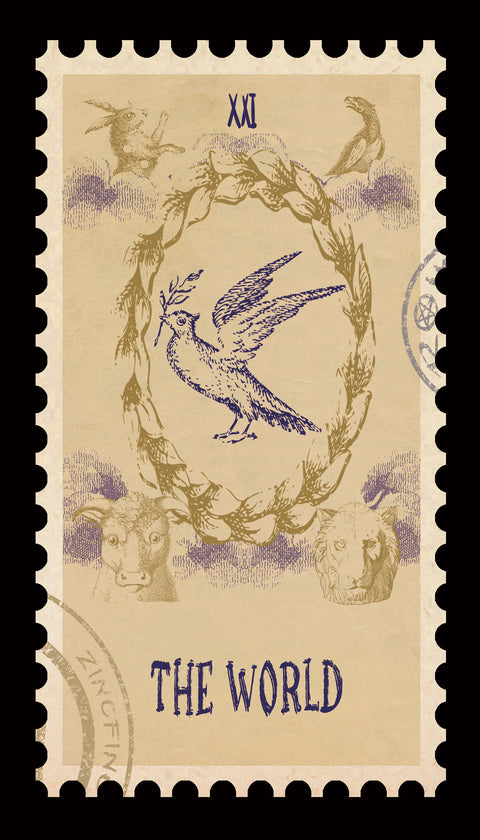 Vintage Stamp Tarot – The World