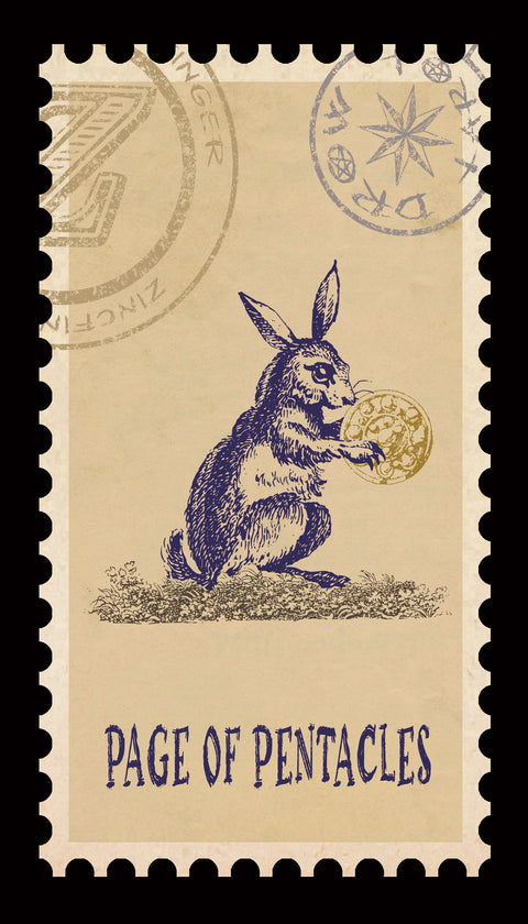 Vintage Stamp Tarot – Page of Pentacles