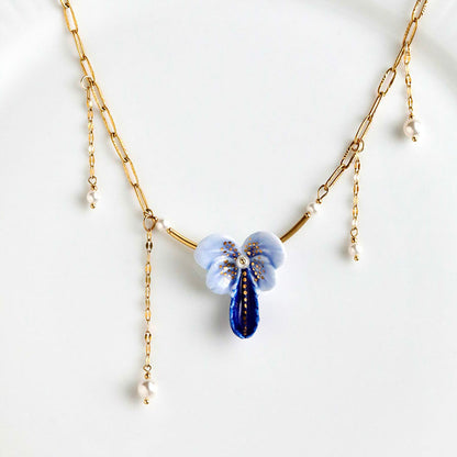 YIHE Ceramic Necklace "Blue Butterfly"