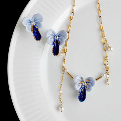 YIHE Ceramic Necklace "Blue Butterfly"