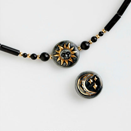 YIHE Ceramic Necklace "Sun, Moon, Star"