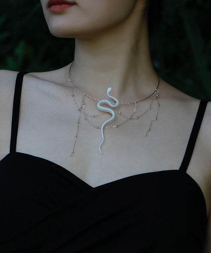 YIHE Ceramic Necklace "White Snake"