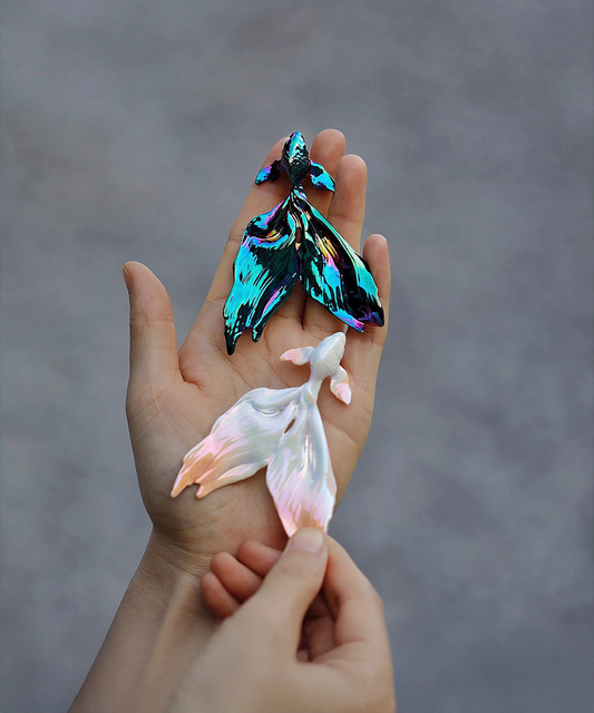 YIHE Ceramic Brooches "Siamese Fighting Fish"