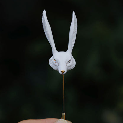 YIHE Ceramic Brooches "White Fox"