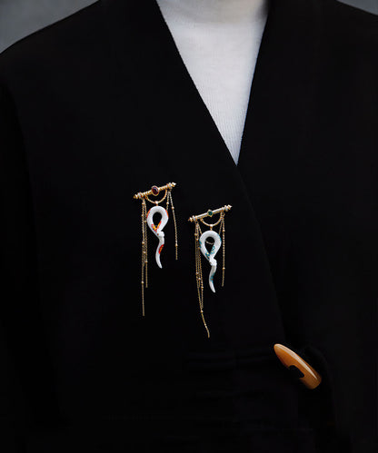 YIHE Ceramic Brooches "Spiritual Snake"