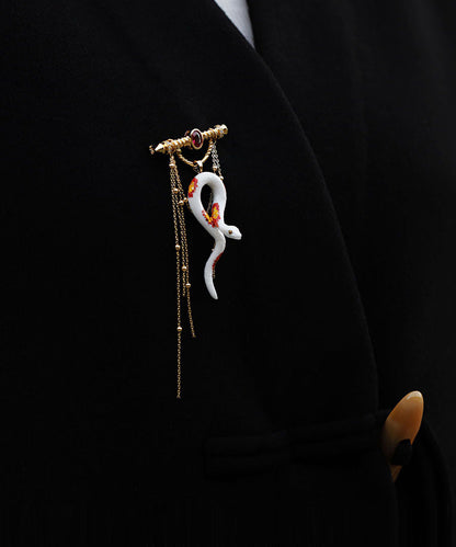 YIHE Ceramic Brooches "Spiritual Snake"