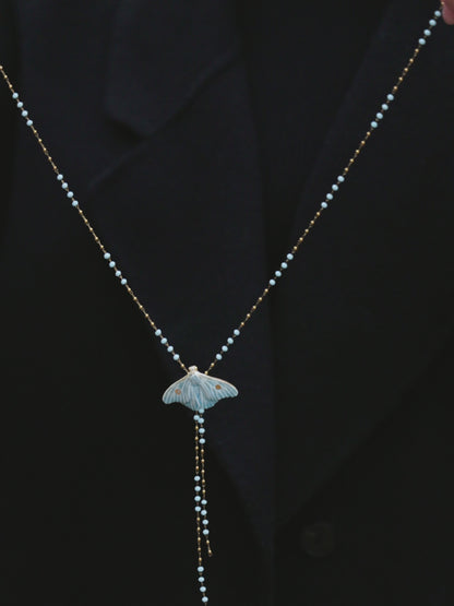 YIHE Ceramic Jewelry "Moth of Ash and Frost"
