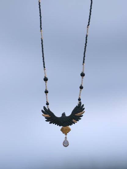 YIHE Ceramic Necklace "Golden Eagle"