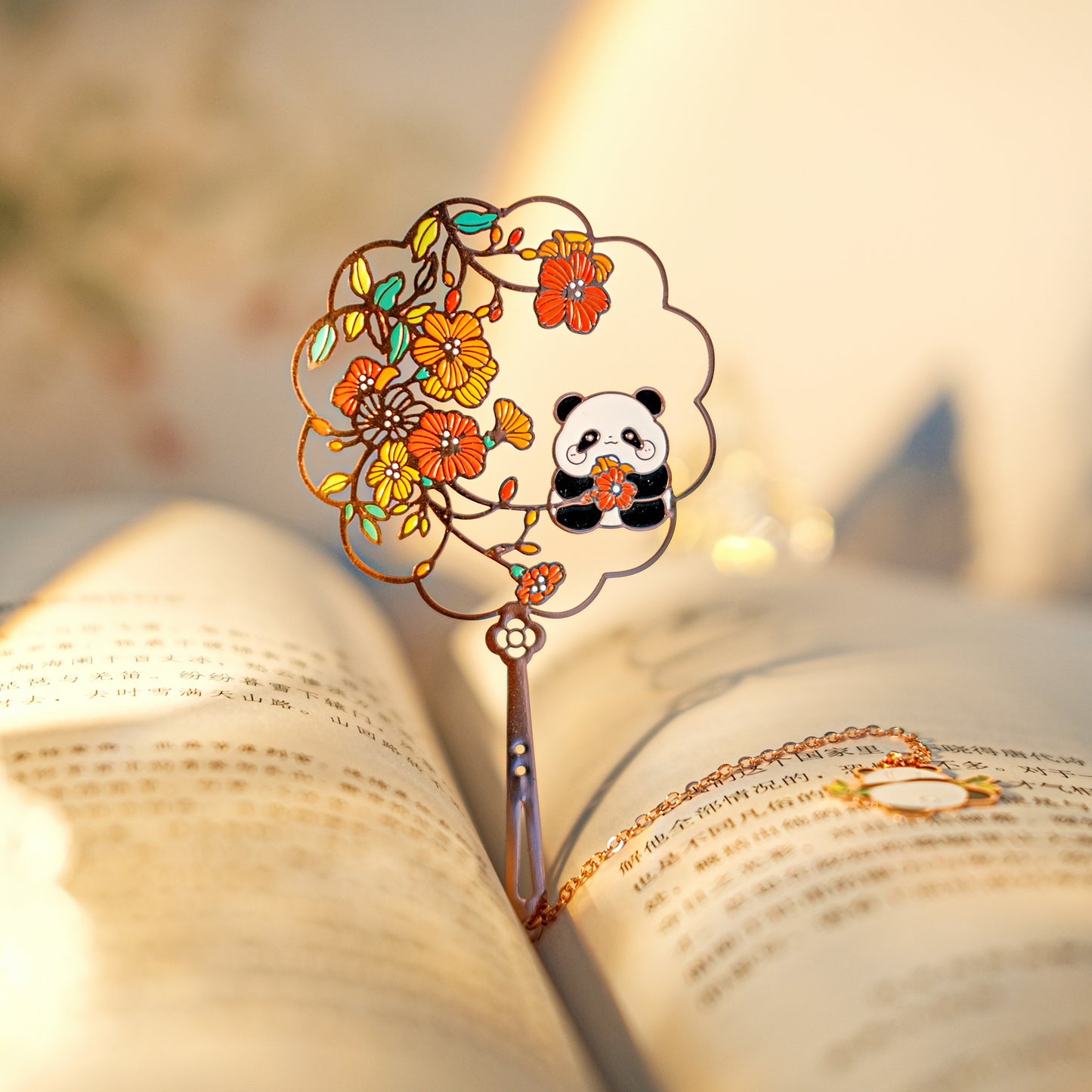 Panda Palace Fan Metal Bookmarks