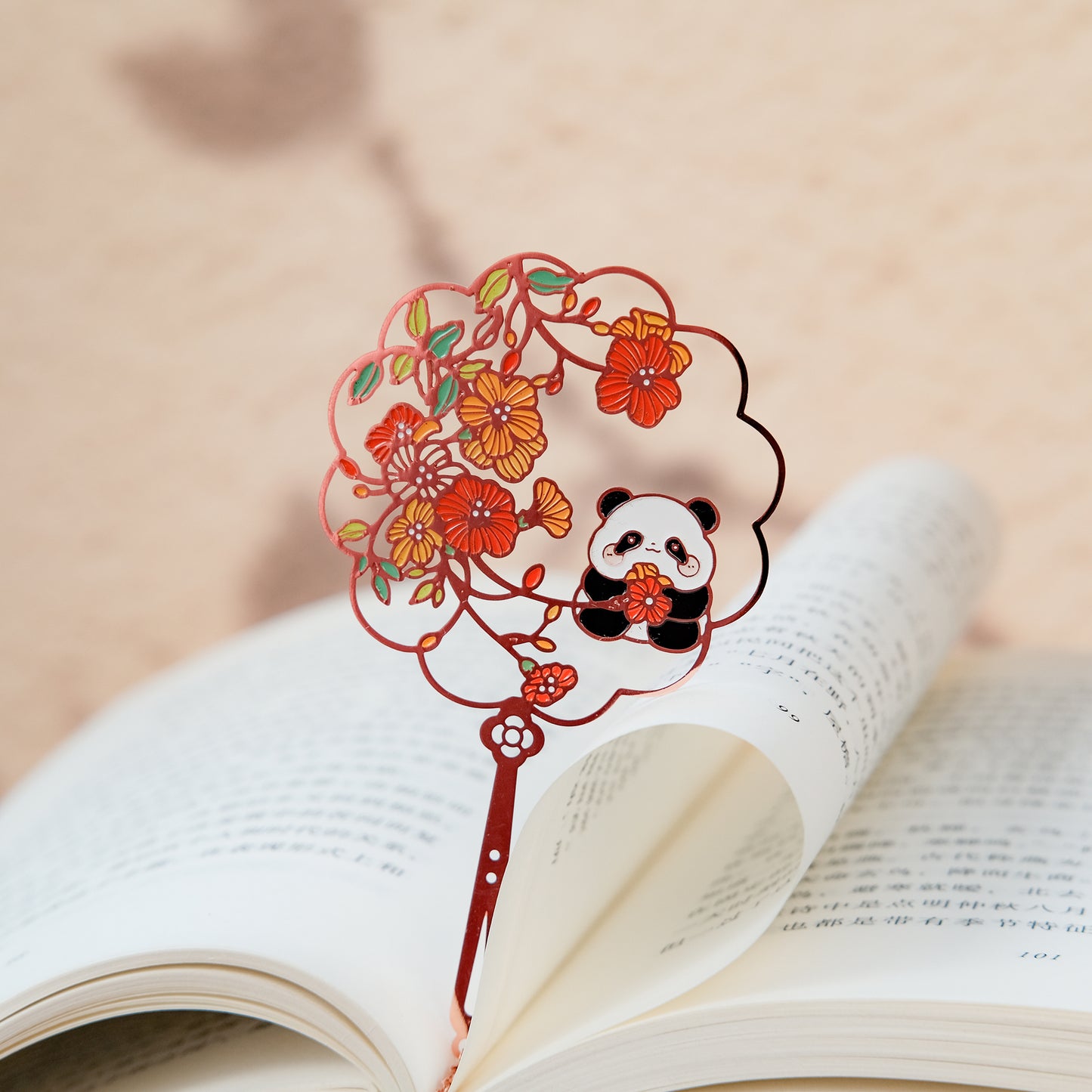 Panda Palace Fan Metal Bookmarks