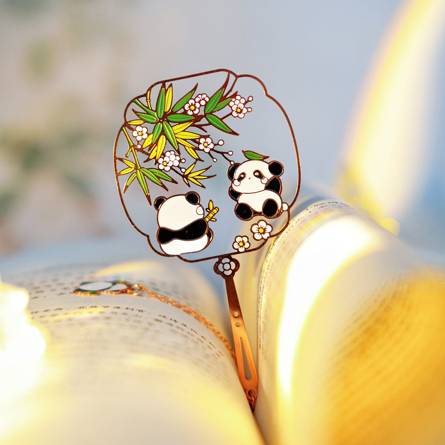 Panda Palace Fan Metal Bookmarks