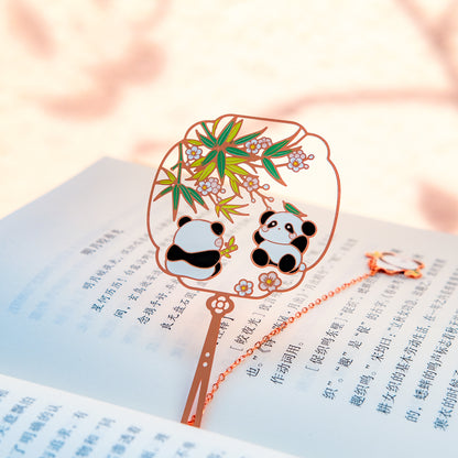 Panda Palace Fan Metal Bookmarks