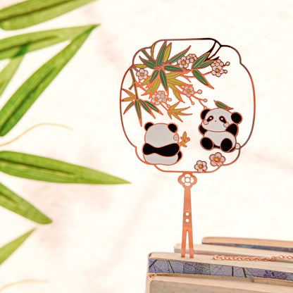 Panda Palace Fan Metal Bookmarks