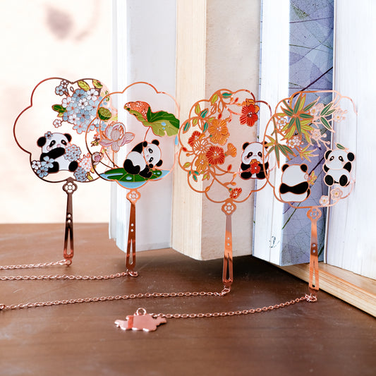 Panda Palace Fan Metal Bookmarks
