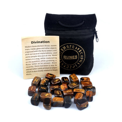 Elder Futhark Crystal Rune Stones (25-Piece, Block)