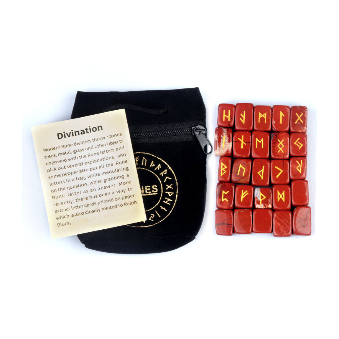 Elder Futhark Crystal Rune Stones (25-Piece, Block)