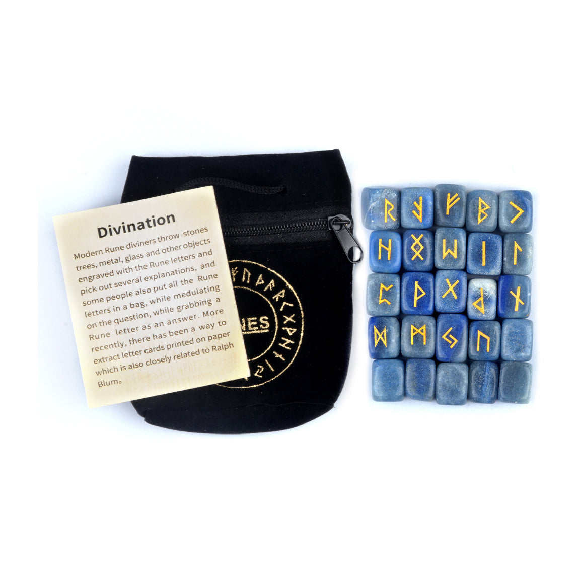 Elder Futhark Crystal Rune Stones (25-Piece, Block)