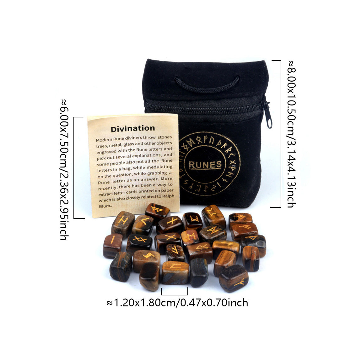 Elder Futhark Crystal Rune Stones (25-Piece, Block)