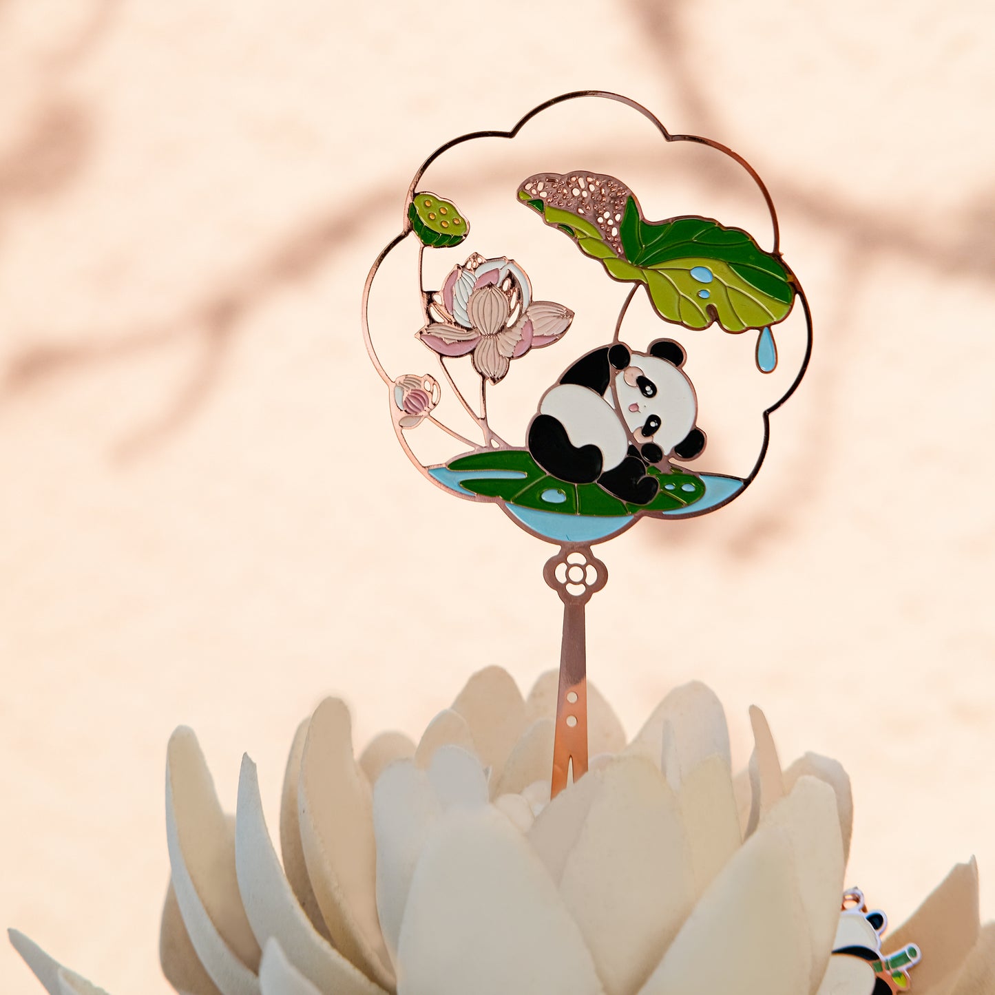 Panda Palace Fan Metal Bookmarks