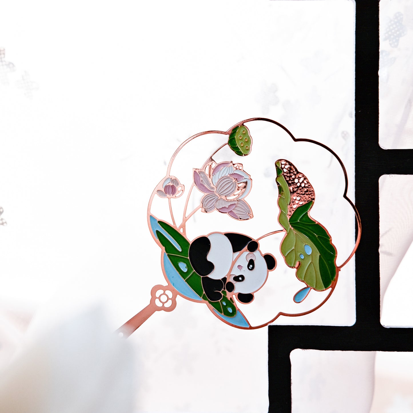 Panda Palace Fan Metal Bookmarks