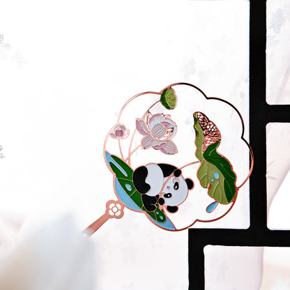 Panda Palace Fan Metal Bookmarks