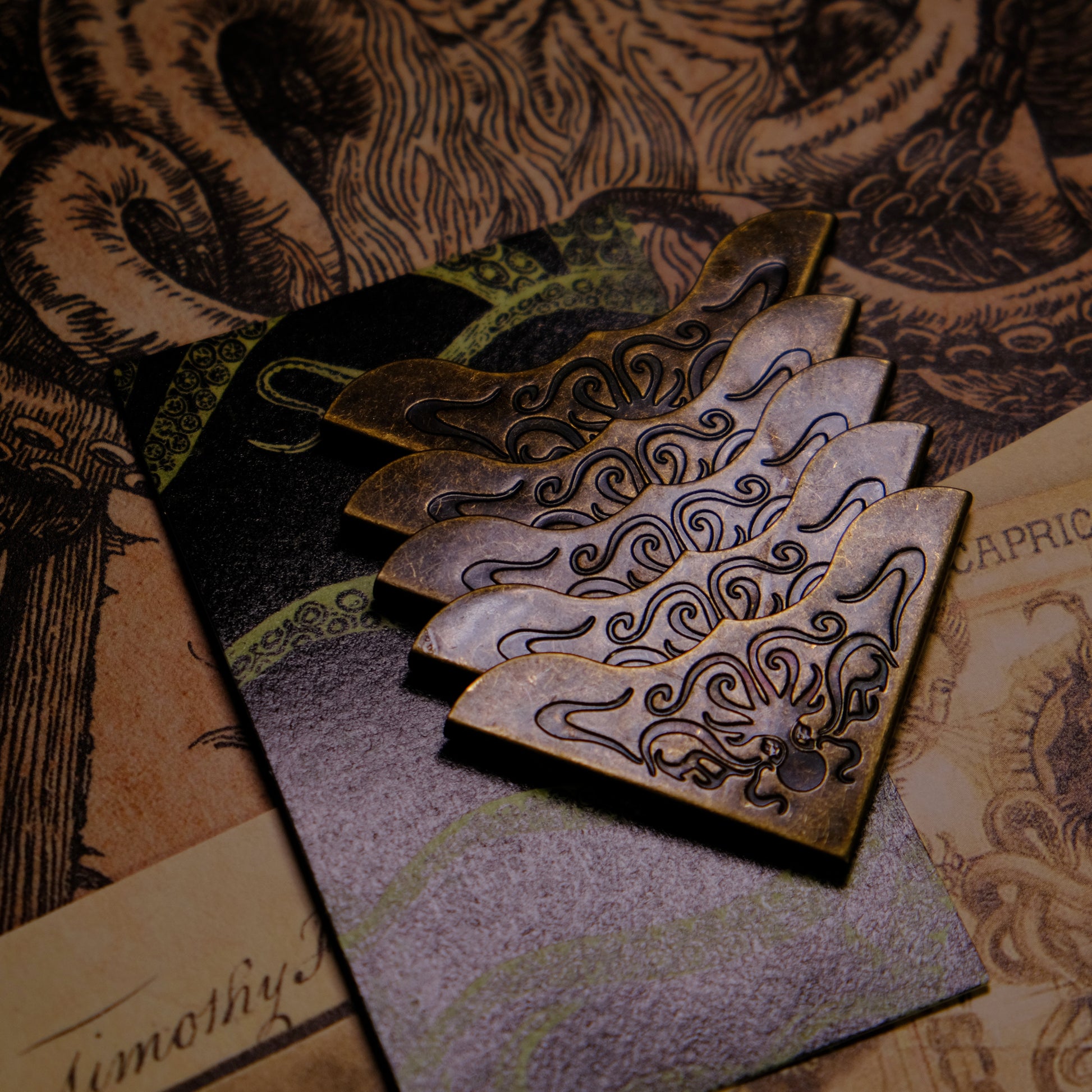Bookworms from Shaggai Cthulhu Metal Book Corners – Vermilion