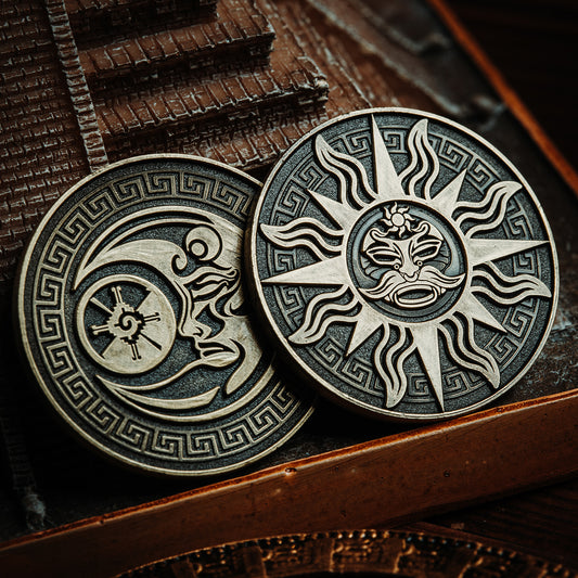 Maya Sun & Moon Collectible Metal Coins