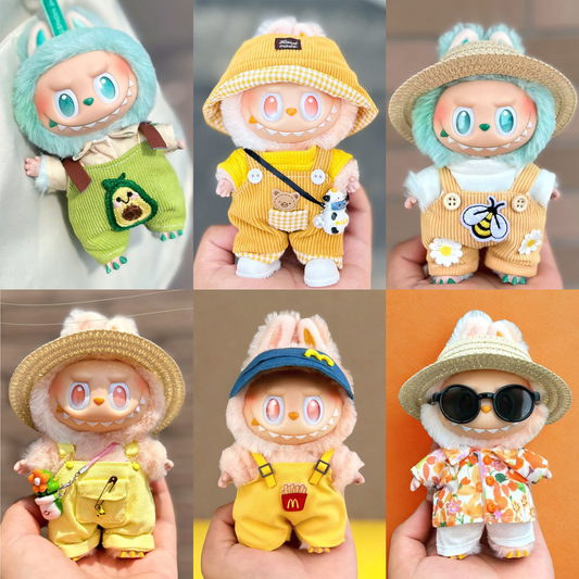 Handmade Clothes for Labubu & 15-17 cm Dolls "Overall Good"
