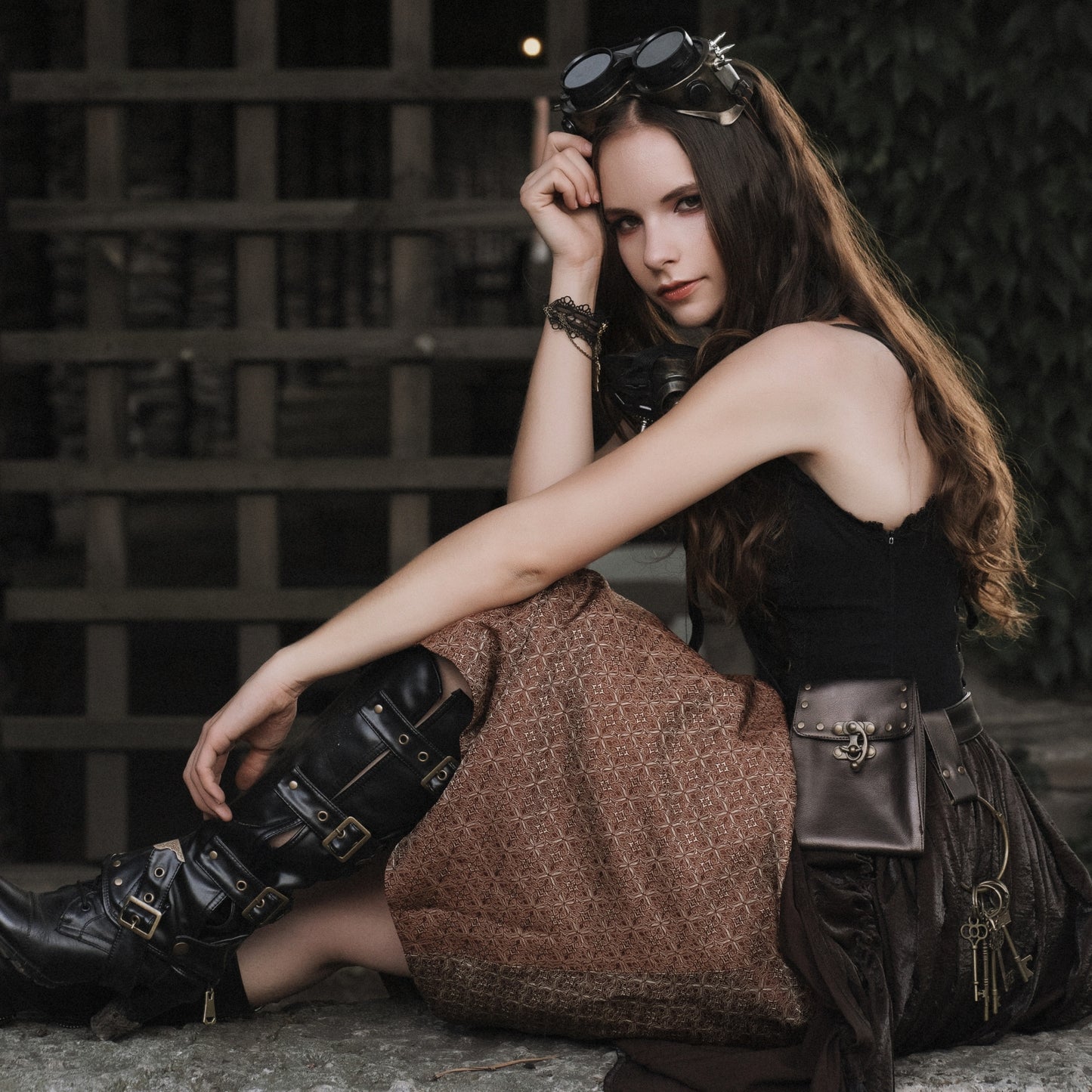 Steampunk Vintage Multi-Pocket Faux Leather Waist Belt Bag