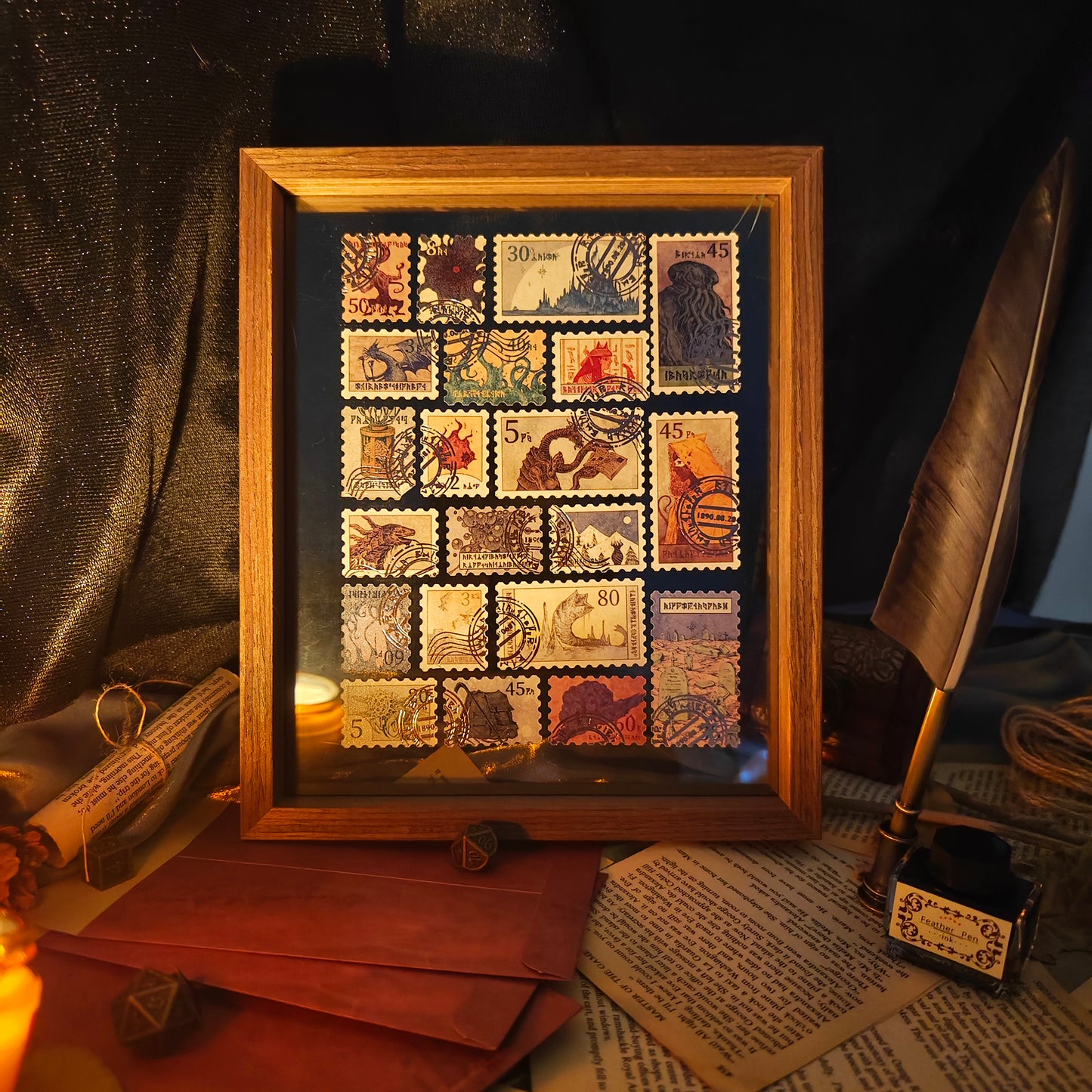 Abyssal Dispatch Cthulhu Mythos Postage Stamp Stickers