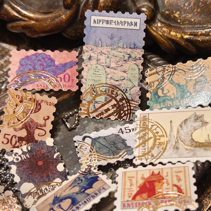Abyssal Dispatch Cthulhu Mythos Postage Stamp Stickers