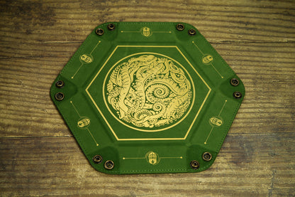 The Keeper of Arcane Lore Leather Dice Tray