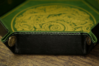 The Keeper of Arcane Lore Leather Dice Tray