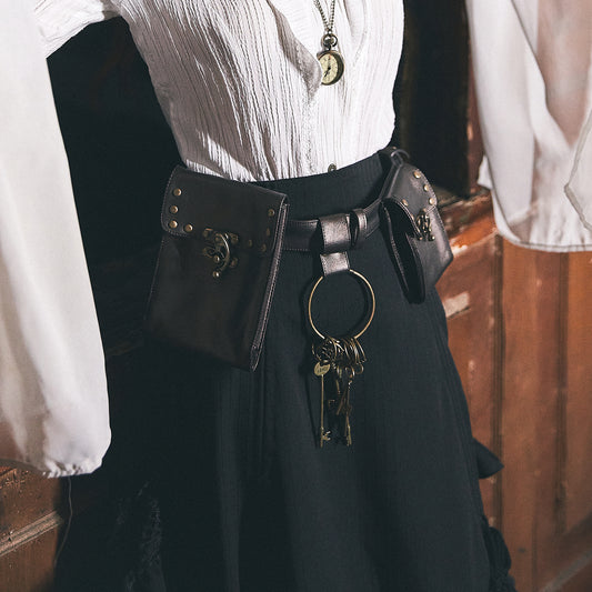 Jacquard's Utility Belt with Pouches Handcrafted Steampunk Waist Accessory