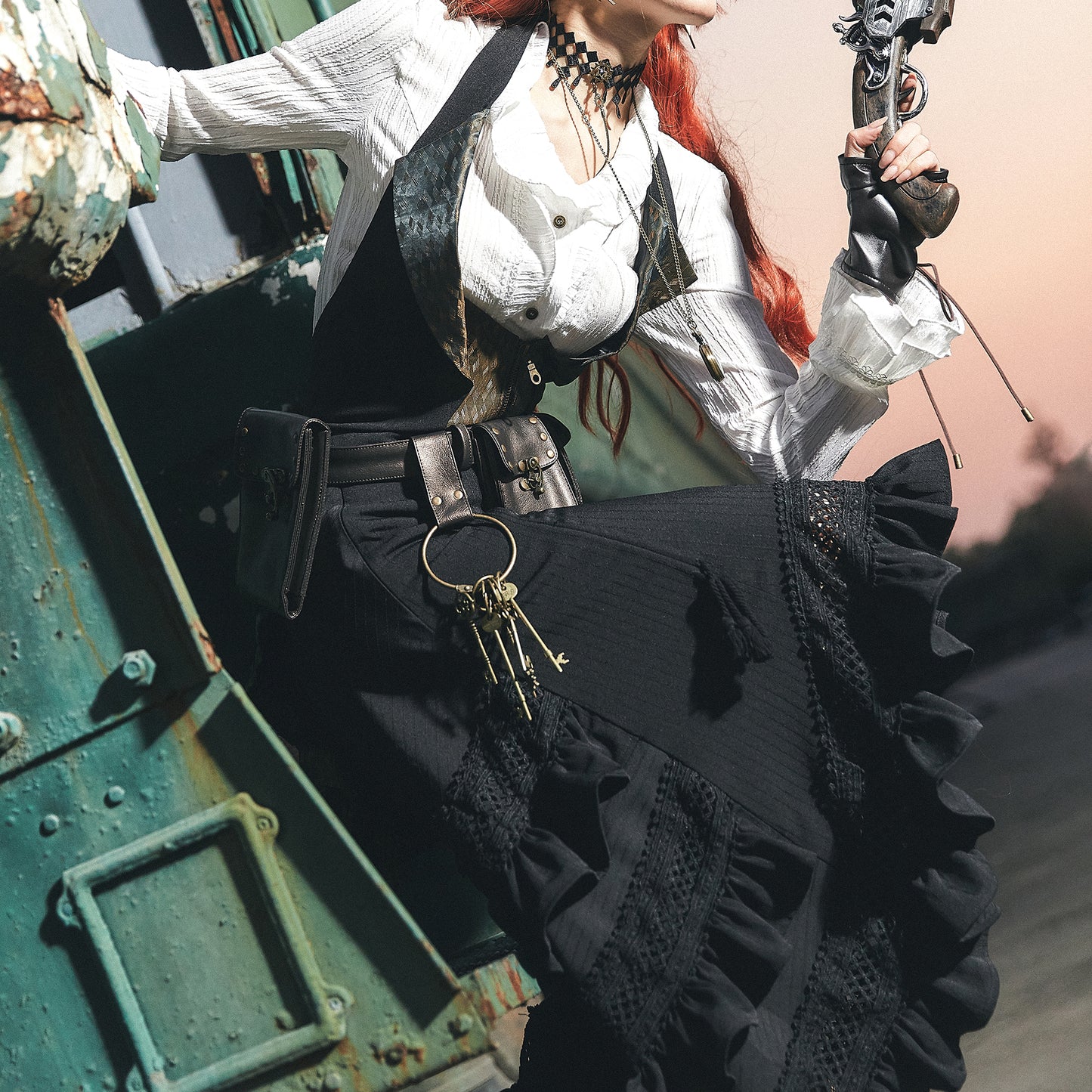 Jacquard's Utility Belt with Pouches Handcrafted Steampunk Waist Accessory