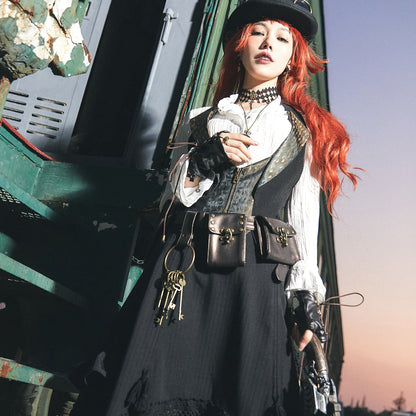 Jacquard's Utility Belt with Pouches Handcrafted Steampunk Waist Accessory