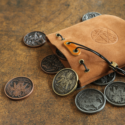 Lovecraftian Drawstring Suede Pouch