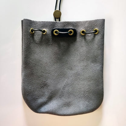 Lovecraftian Drawstring Suede Pouch