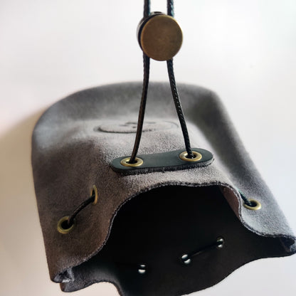Lovecraftian Drawstring Suede Pouch
