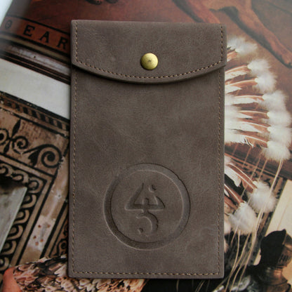 The Yellow Sign Snap-Button Suede Pouch