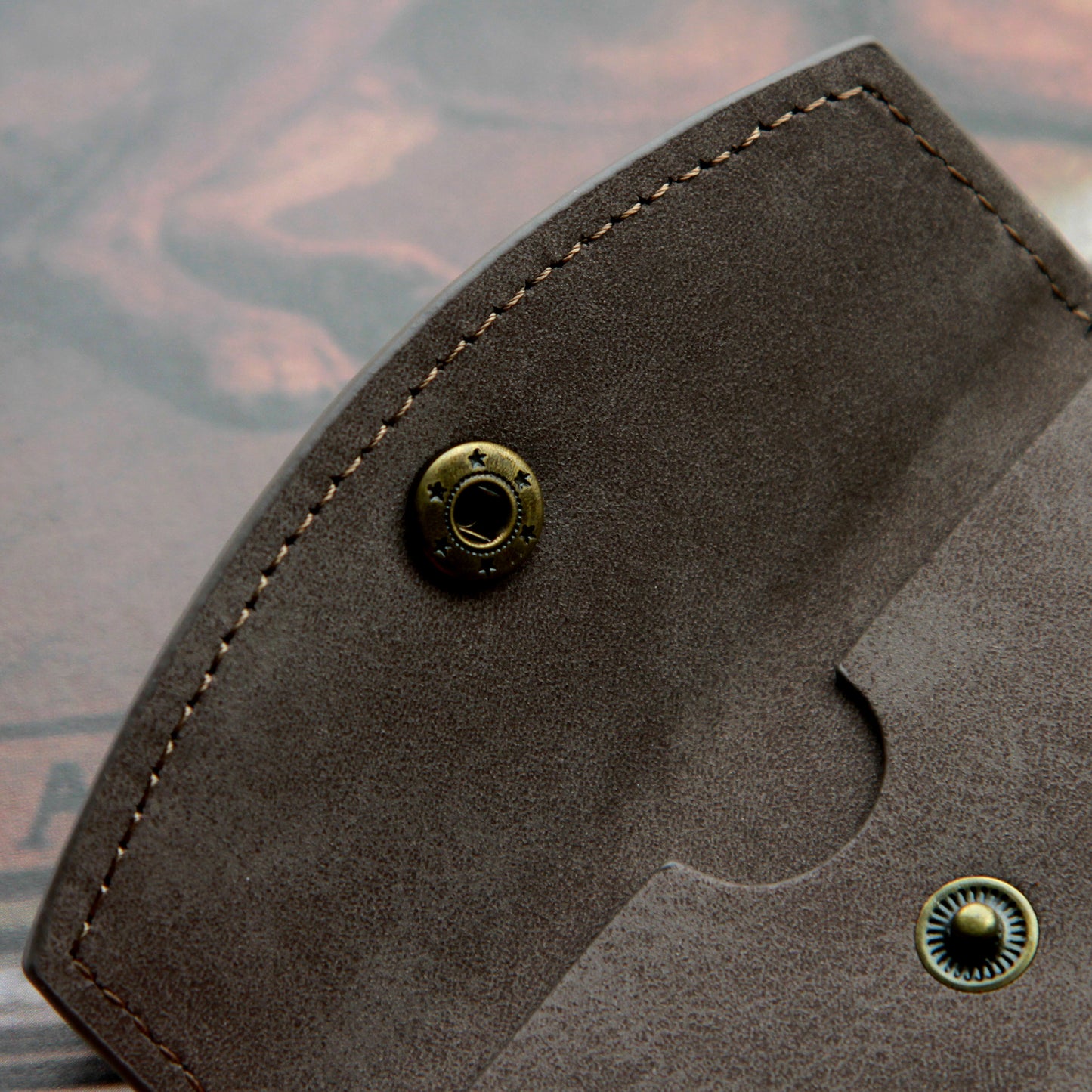 The Yellow Sign Snap-Button Suede Pouch