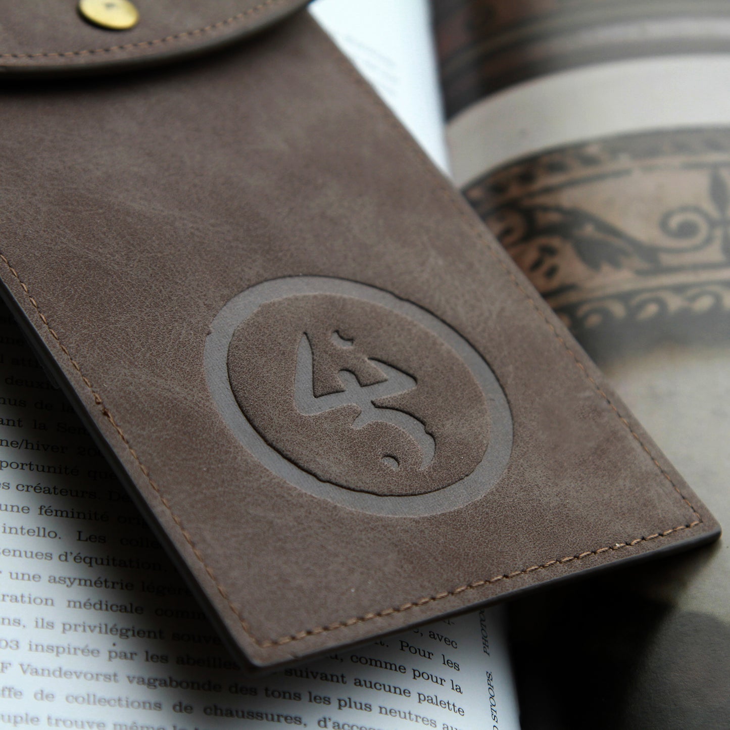 The Yellow Sign Snap-Button Suede Pouch