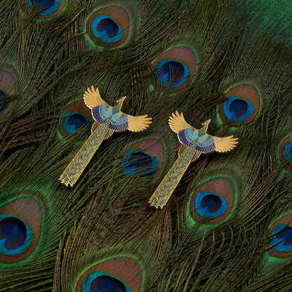 daparo Enamel Pins "Green Peafowl"