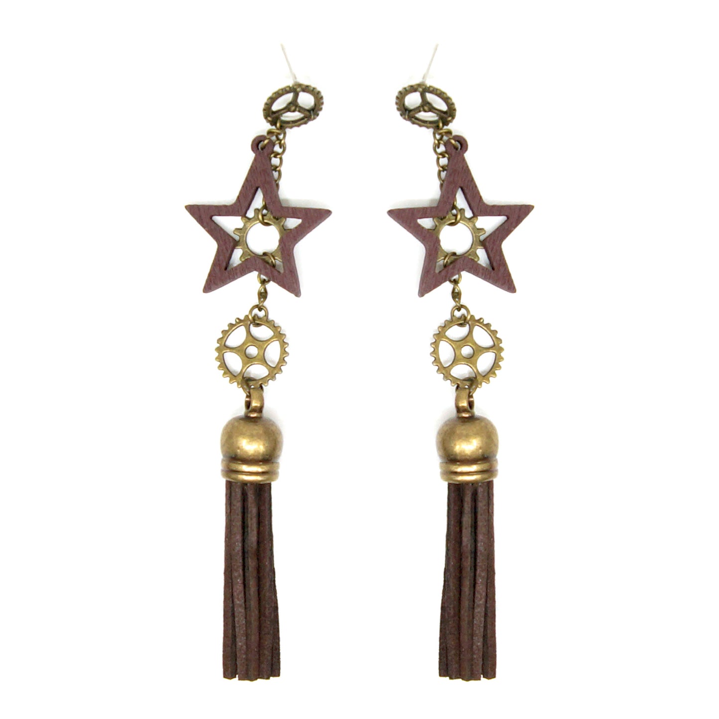 The Stargazer Handcrafted Steampunk Tassel Earrings