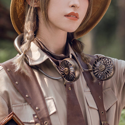 Sweet Summer Scarf Handcrafted Steampunk Neck Fan